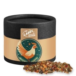 Weihnachts Gewürzmischung Geflügel, ca. 30g, Kraftpapierdose Mini schwarz