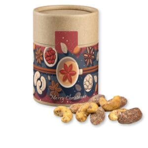 Zimt-Mandel Vanille-Cashew Mix, ca. 80g, Kraftpapierdose Midi
