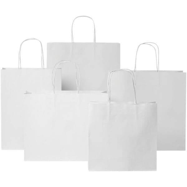 Kraftpapiertasche 120 g/m² mit gedrehten Griffen – 31 × 12 × 25 cm