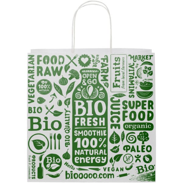 Kraftpapiertasche 120 g/m² mit gedrehten Griffen – 31 × 12 × 31 cm