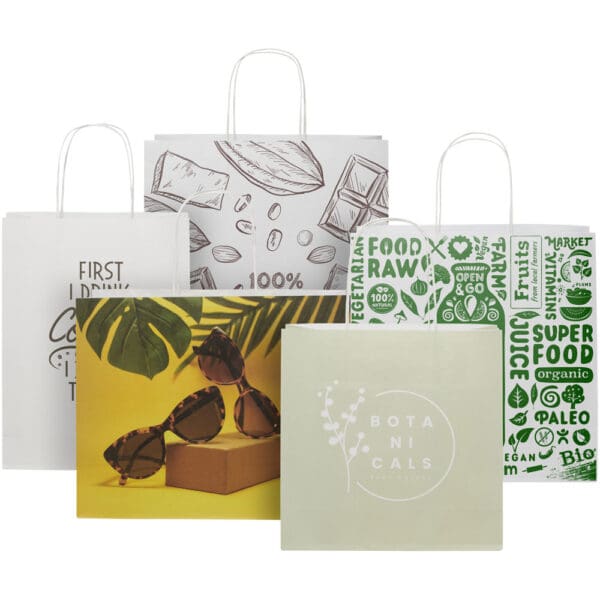 Kraftpapiertasche 120 /m² mit gedrehten Griffen – 24 × 9 × 24 cm