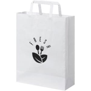 Kraftpapiertasche 80-90 g/m² mit flachen Griffen – 25 × 11 × 31 cm