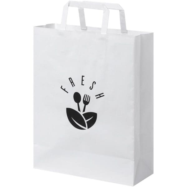 Kraftpapiertasche 80-90 g/m² mit flachen Griffen – 25 × 11 × 31 cm