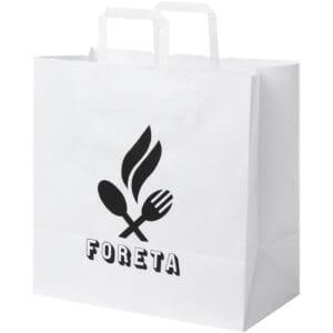 Kraftpapiertasche 80-90 g/m² mit flachen Griffen – 34 × 20 × 35 cm