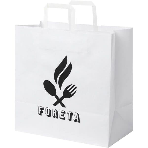 Kraftpapiertasche 80-90 g/m² mit flachen Griffen – 34 × 20 × 35 cm