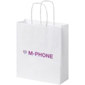 Kraftpapiertasche 80 g/m² mit gedrehten Griffen – 18 × 8 × 21 cm
