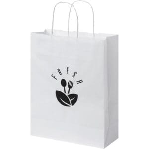 Kraftpapiertasche 80 g/m² mit gedrehten Griffen – 25 × 11 × 32 cm