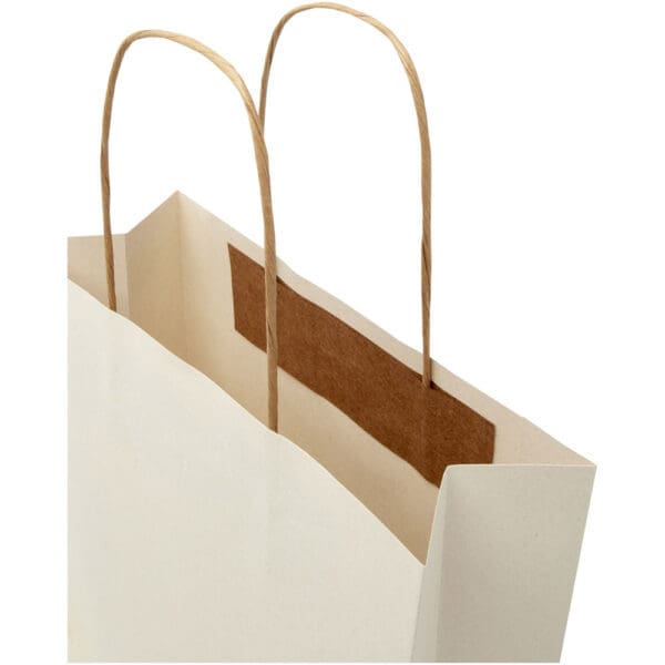 Papiertüte 150 g/m² aus landwirtschaftlichen Reststoffen mit gedrehten Griffen – 24 × 9 × 24 cm