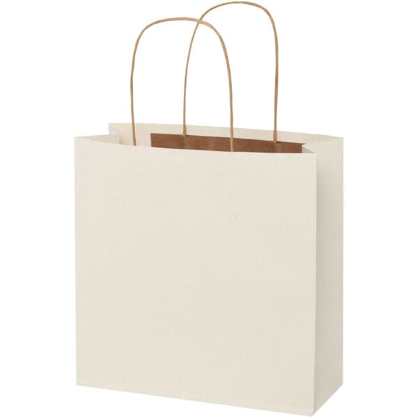 Papiertüte 150 g/m² aus landwirtschaftlichen Reststoffen mit gedrehten Griffen – 24 × 9 × 24 cm