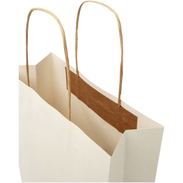 Papiertüte 150 g/m² aus landwirtschaftlichen Reststoffen mit gedrehten Griffen –  24 × 9 × 32 cm