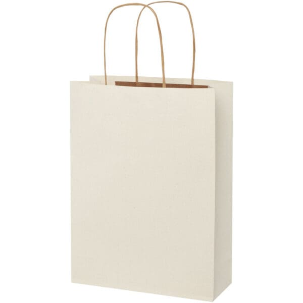 Papiertüte 150 g/m² aus landwirtschaftlichen Reststoffen mit gedrehten Griffen –  24 × 9 × 32 cm