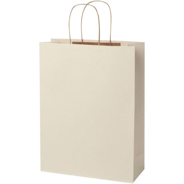 Papiertüte 150 g/m² aus landwirtschaftlichen Reststoffen mit gedrehten Griffen – 31 × 12 × 41 cm