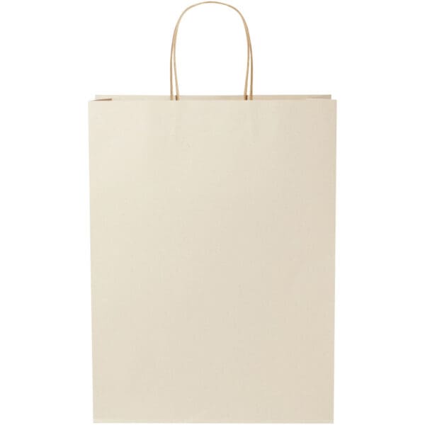 Papiertüte 150 g/m² aus landwirtschaftlichen Reststoffen mit gedrehten Griffen – 31 × 12 × 41 cm