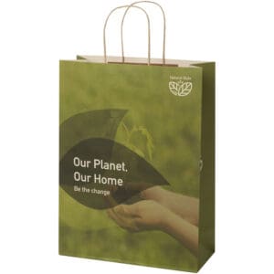 Papiertüte 150 g/m² aus landwirtschaftlichen Reststoffen mit gedrehten Griffen – 31 × 12 × 41 cm