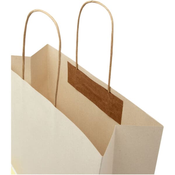 Papiertüte 150 /m² aus landwirtschaftlichen Reststoffen mit gedrehten Griffen – 31 × 12 × 25 cm