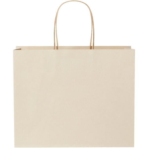 Papiertüte 150 /m² aus landwirtschaftlichen Reststoffen mit gedrehten Griffen – 31 × 12 × 25 cm