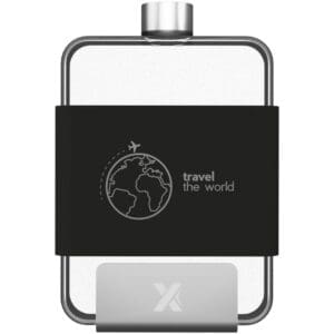SCX.design D20 450 ml flache Tritan Wasserflasche mit Silikonhülle