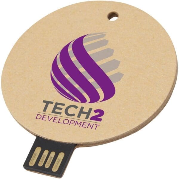 USB-Stick 2.0 rund aus recyceltem Papier