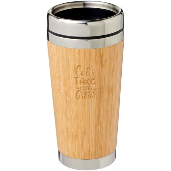 Becher Bambus 450 ml mit Bambus-Außenseite