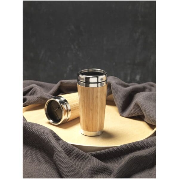 Becher Bambus 450 ml mit Bambus-Außenseite