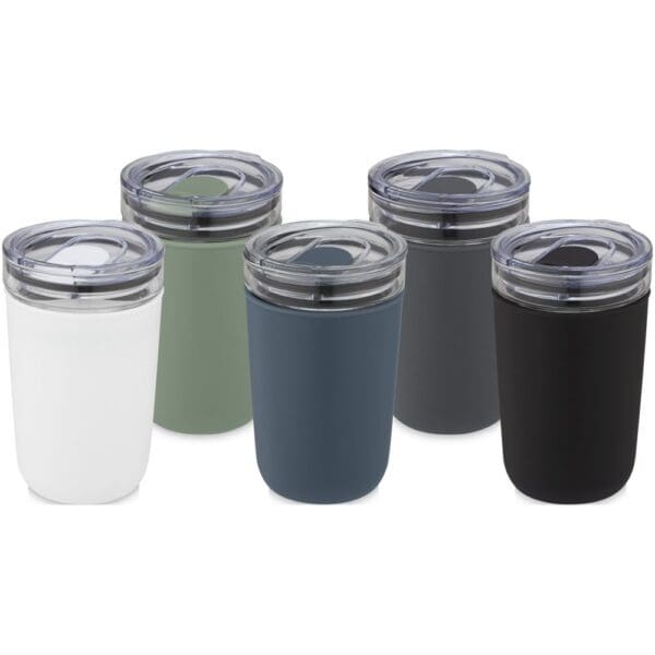 Glasbecher Bello 420 ml mit Außenwand aus recyceltem Kunststoff