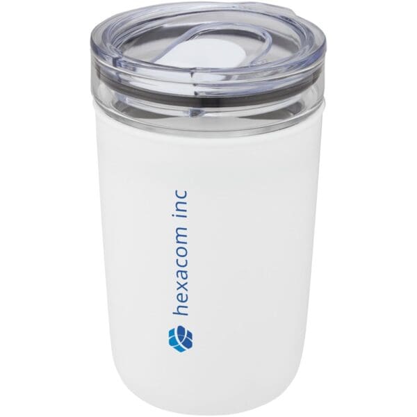 Glasbecher Bello 420 ml mit Außenwand aus recyceltem Kunststoff