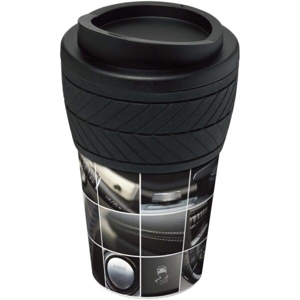 Isolierbecher Brite-Americano® 350 ml mit Schutzring Reifen-Design