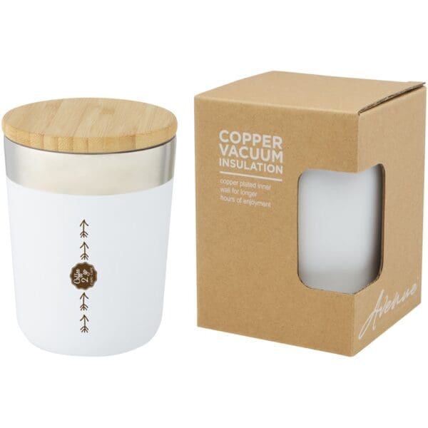Isolierbecher Lagan 330 ml Kupfer-Vakuum mit Bambusdeckel