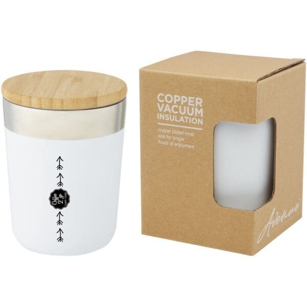 Isolierbecher Lagan 330 ml Kupfer-Vakuum mit Bambusdeckel