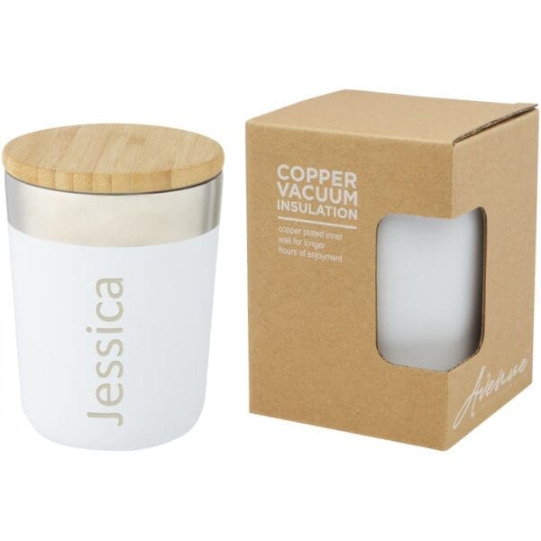 Isolierbecher Lagan 330 ml Kupfer-Vakuum mit Bambusdeckel