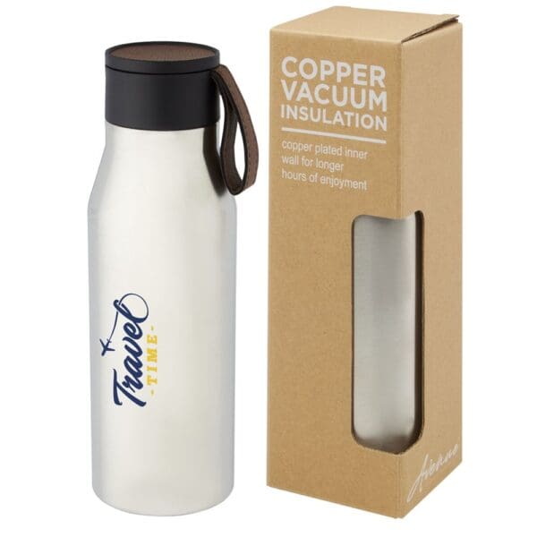 Isolierflasche Ljungan 500 ml Kupfer-Vakuum mit PU Kunststoffband und Deckel
