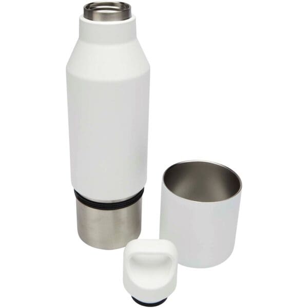 Isolierflasche Odessy 600 ml und 300 ml Becher aus RCS recyceltem Edelstahl