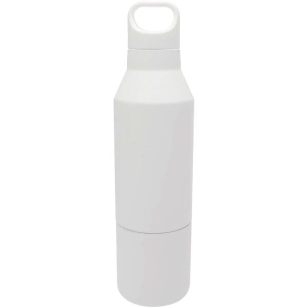 Isolierflasche Odessy 600 ml und 300 ml Becher aus RCS recyceltem Edelstahl