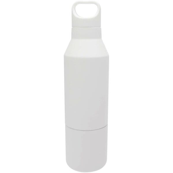 Isolierflasche Odessy 600 ml und 300 ml Becher aus RCS recyceltem Edelstahl
