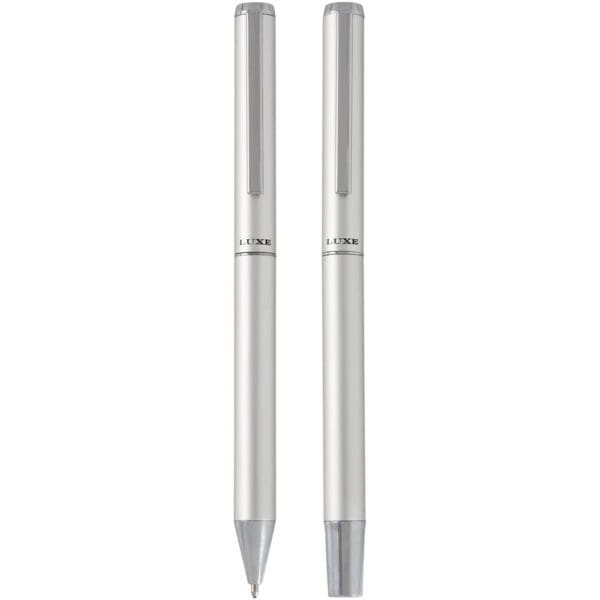 Kugelschreiber Lucetto Set mit und Tintenroller aus recyceltem Aluminium (schwarze Mine)