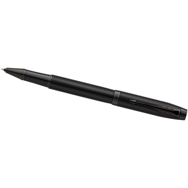 Kugelschreiber Parker IM achromatisch und Tintenroller Set mit Präsentbox (schwarze/blaue Mine)