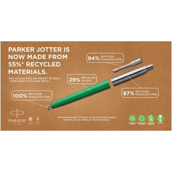 Kugelschreiber Parker Jotter Recycled (blaue Mine)