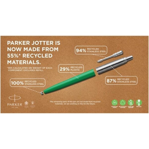 Kugelschreiber Parker Jotter Recycled (schwarze Mine)