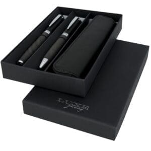 Kugelschreiberset Carbon Duo mit Hülle (schwarze Mine)