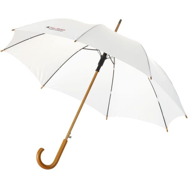 Kyle 23" Automatikregenschirm mit Holzstange und -griff