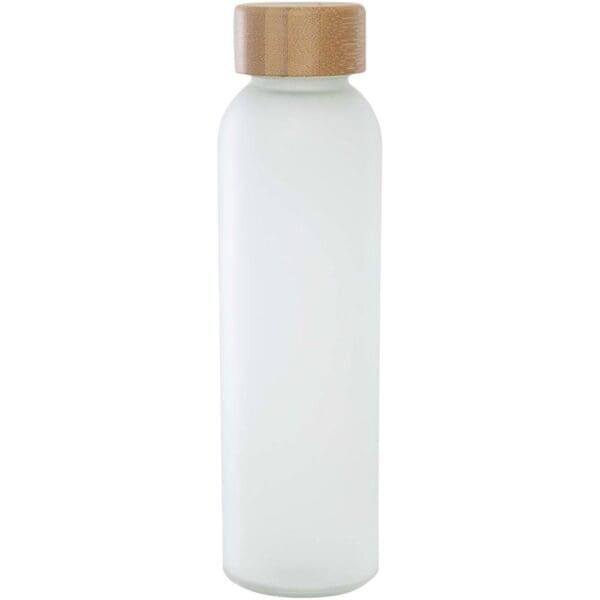 Lume 500 ml Flasche aus mattiertem Kalknatronglas mit Bambusdeckel