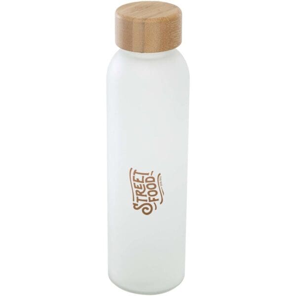 Lume 500 ml Flasche aus mattiertem Kalknatronglas mit Bambusdeckel