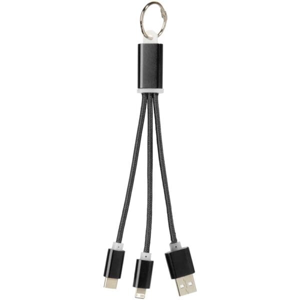 Metal 3-in-1 Ladekabel mit Schlüsselanhänger