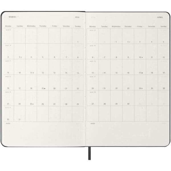 Moleskine Hardcover 12 Monate Wochenkalender L vertikal