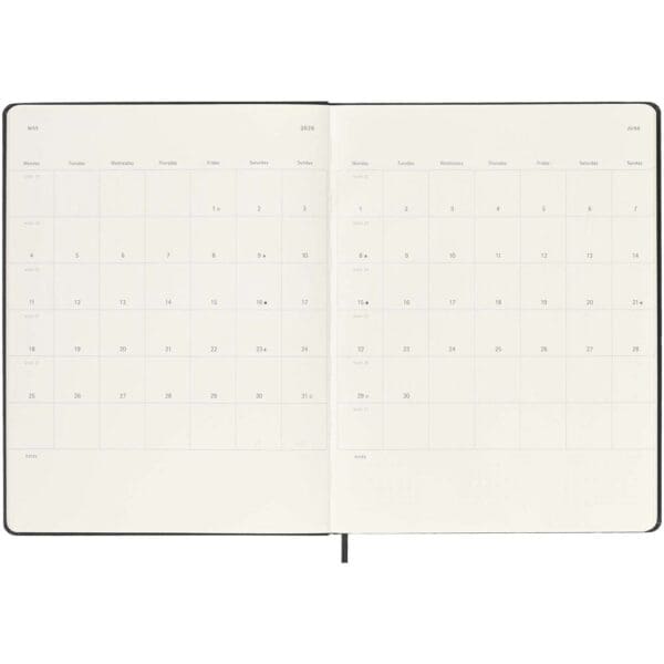 Moleskine Hardcover 12 Monate Wochenkalender XL