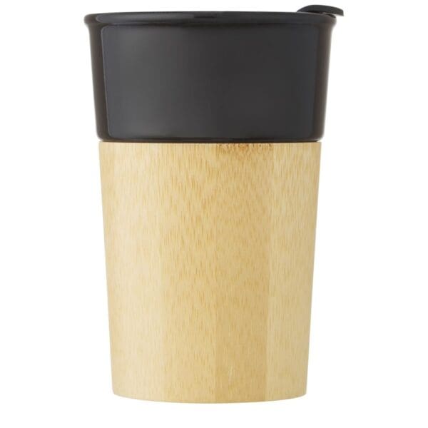 Porzellanbecher Pereira 320 ml mit Außenseite aus Bambus
