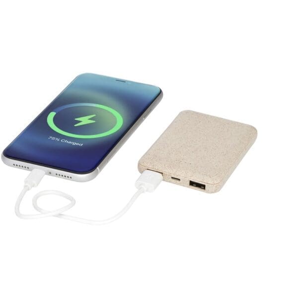 Powerbank Asama 5000 mAh aus Weizenstroh