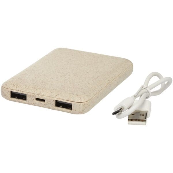 Powerbank Asama 5000 mAh aus Weizenstroh
