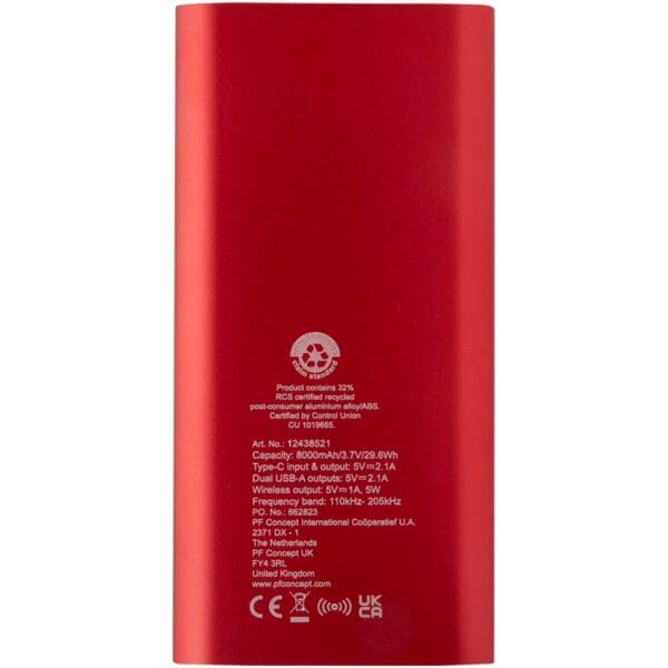 Powerbank Juice 8000 mAh Typ-C kabellos aus recyceltem Aluminium