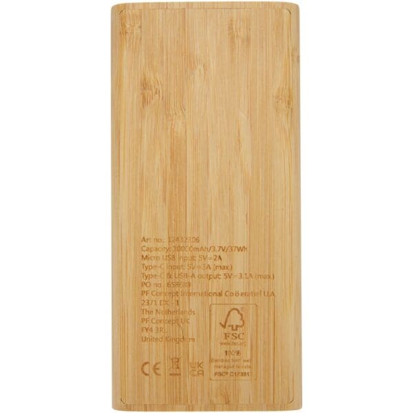 Powerbank Tulda 10.000 mAh aus Bambus